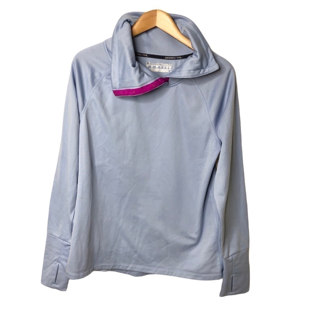Champion Powertrain Duofold Warm Control Pullover Blue Size Large Activewear
